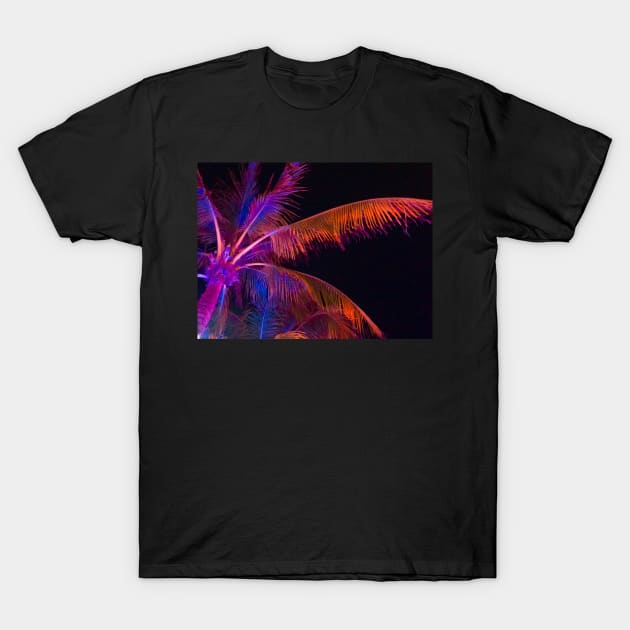 Palm Trees in Red Light T-Shirt by ephotocard